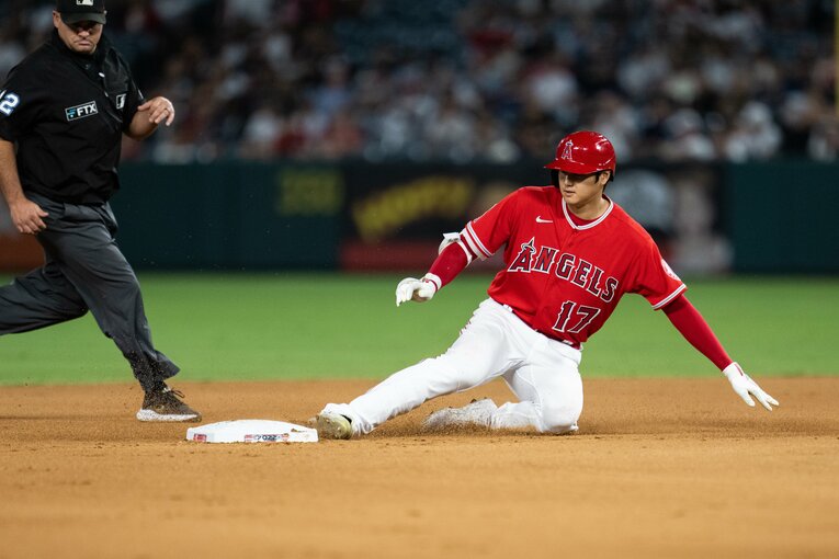 俊足でもある大谷だが、盗塁成功率は下がった　©Nanae Suzuki