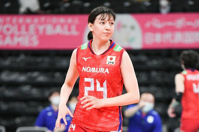 所属するJTでの活躍もあり、日本代表でもレギュラーの座を掴んだセッター籾井あき（20歳）。本大会では背番号12をつける ／ photograph by Asami Enomoto
