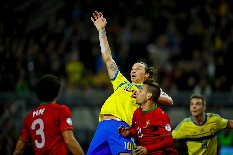 EURO2008でのイブラ様　©Sports Graphic Number