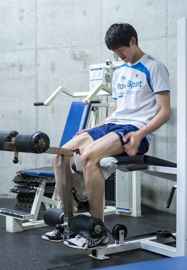 中央大時代の筋トレ風景（2015年）©Takuya Sugiyama