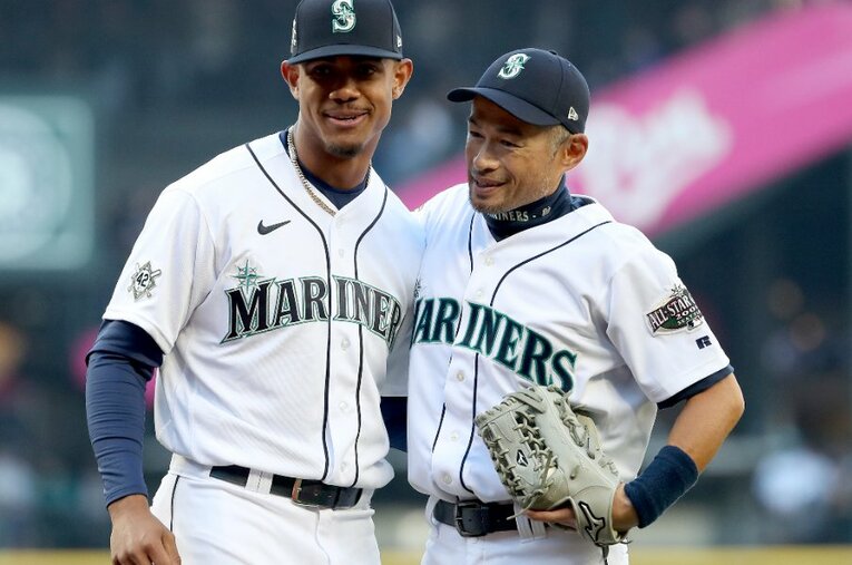 イチローさんと“弟分”の21歳、フリオ・ロドリゲス ／ photograph by Getty Images