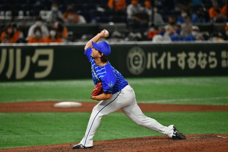 2021年には守護神として23セーブを挙げた三嶋　©Hideki Sugiyama