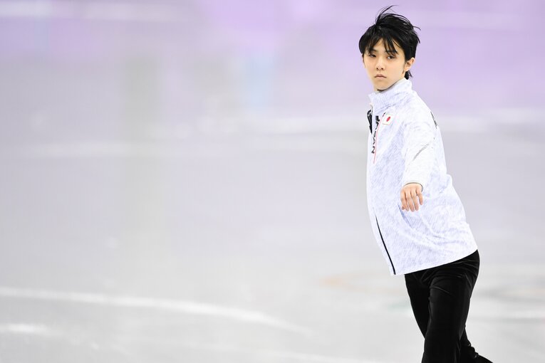 SP当日、公式練習での羽生