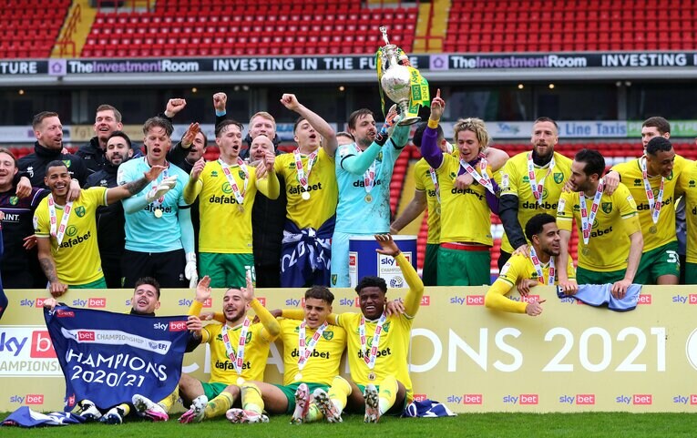 1年でプレミア復帰を果たしたノリッチ。ギルモアがこの昇格チームのカギを握る©Getty Images