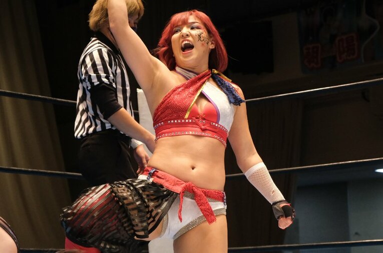 米国AEWで活躍しながら、日本の団体にも参戦している女子レスラーの志田光 ／ photograph by Norihiro Hashimoto