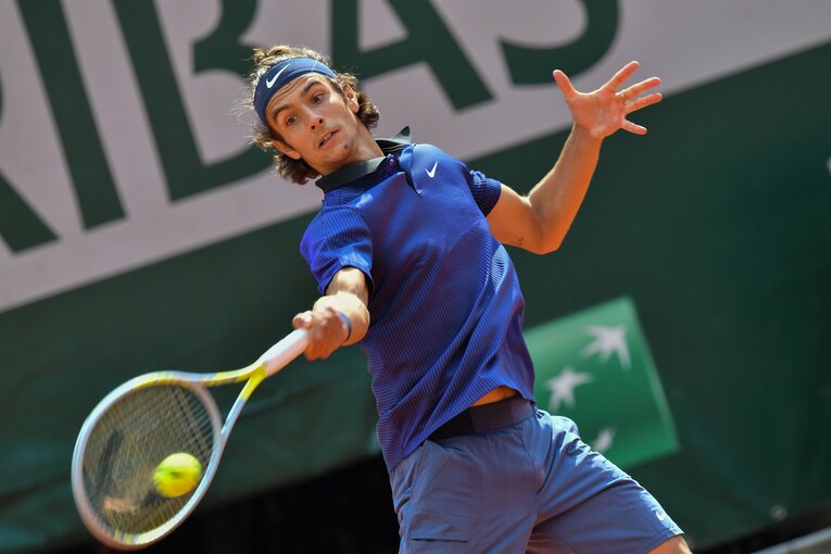 ジョコビッチから2セットを先取したムゼッティ　©Getty Images