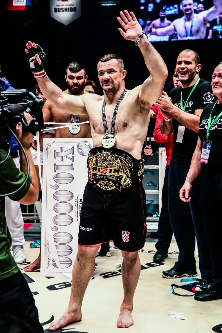 準決勝でバルトを破ったミルコ・クロコップが無差別級トーナメント優勝を果たした　©RIZIN FF Susumu Nagao