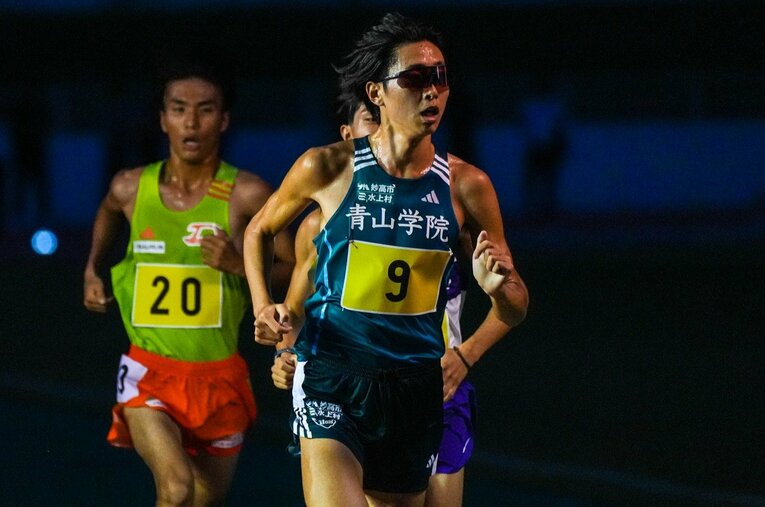 2着に入った青学大の4年生・白石。2年前の全日本でブレーキを起こして以来、駅伝の出走はない　©Stoshi Wada