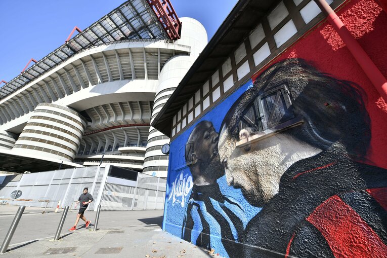 あまりのド迫力だったゆえ、サンシーロ（ジュゼッペ・メアッツァ）近くの壁画となった　©Getty Images