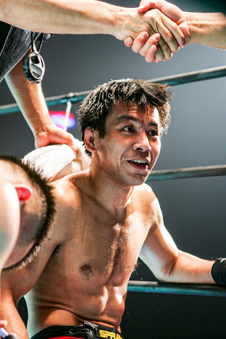 試合後の大石　©Susumu Nagao