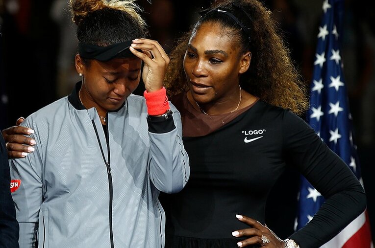 2018年全米決勝でのセリーナと大坂©Getty Images