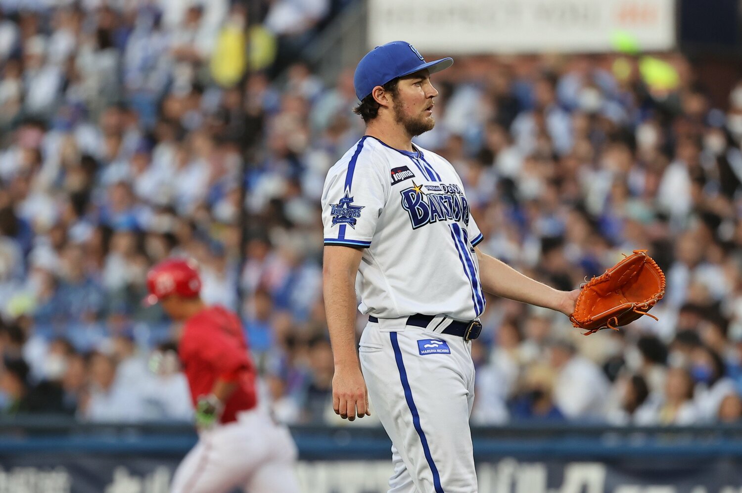 3度目の登板では初回、西川に2ランを浴びるなど2回7失点での降板となった　©JIJI PRESS