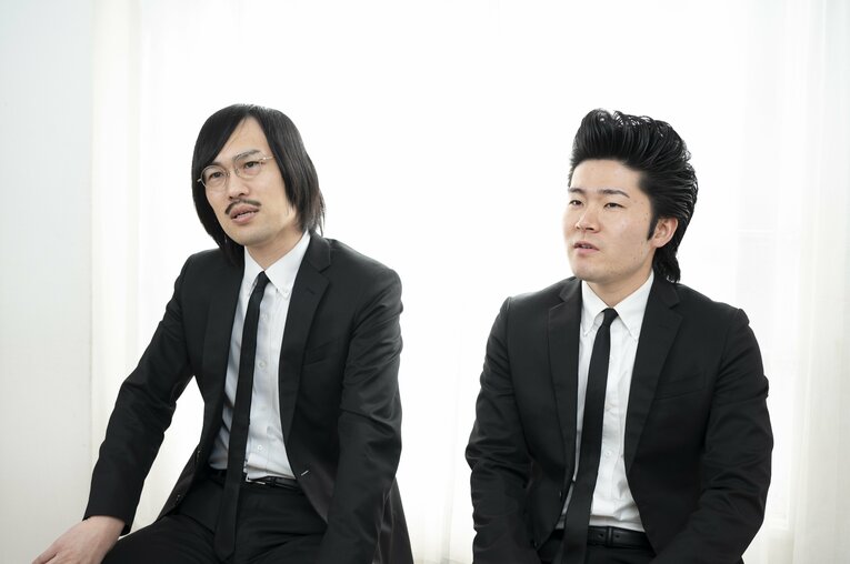 結成2年半でM-1決勝初出場となったジョックロック。福本ユウショウ（ツッコミ、ネタ作り担当、左）とゆうじろー（ボケ担当）。福本が37歳、ゆうじろーが27歳。M-1時点では11歳差だった。吉本興業所属