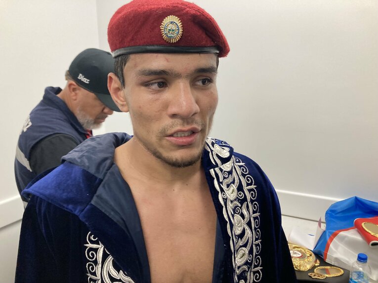 ムロジョン・アフマダリエフ（2022年6月、ロニー・リオス戦）　©︎Daisuke Sugiura