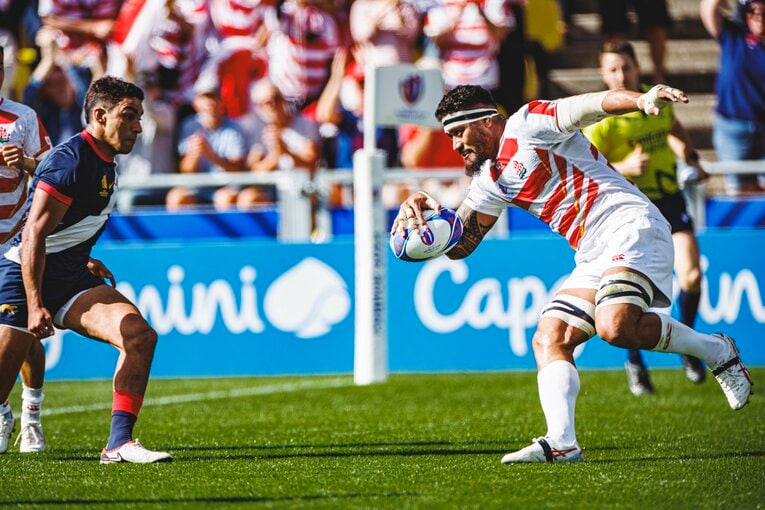 アマト・ファカタヴァのトライ（2023年ラグビーW杯アルゼンチン戦）【2/5枚】　©︎Kiichi Matsumoto