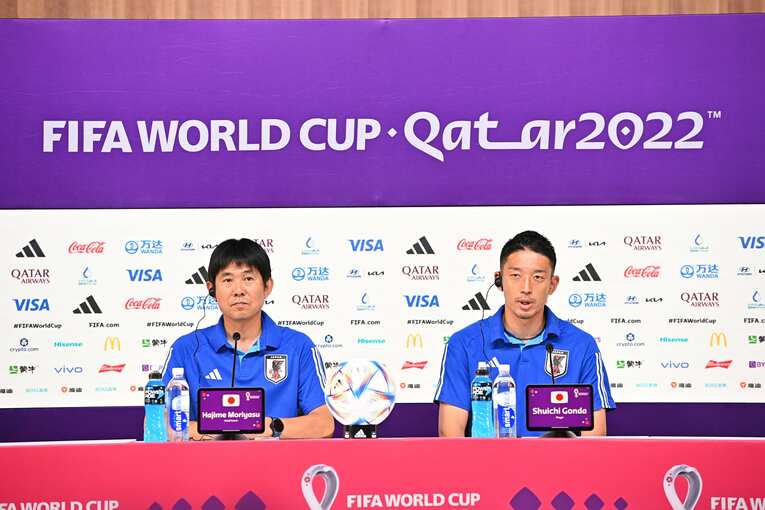 スペイン戦前日の会見　©Takuya Kaneko／JMPA