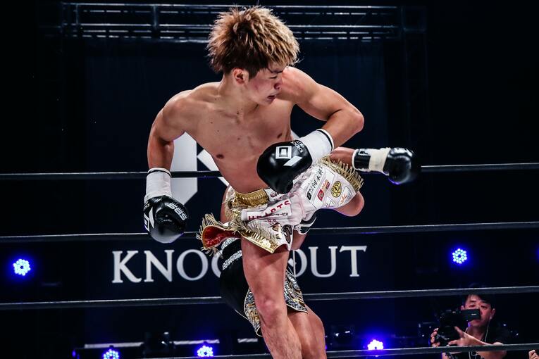 バックスピンキックで衝撃的なKO勝ちを決めた2016年12月5日の『KNOCK OUT vol.0』　©Susumu Nagao