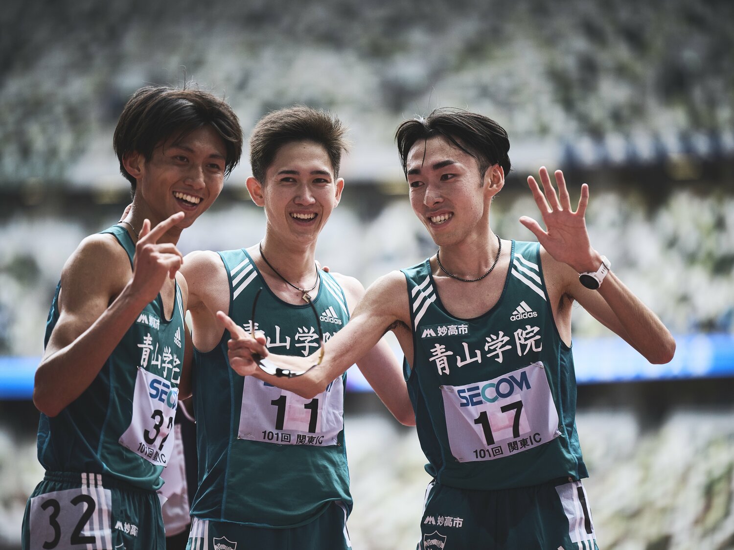田中悠登（2年）、西久保遼（4年）、横田俊吾（4年）が揃って入賞　©Yuki Suenaga