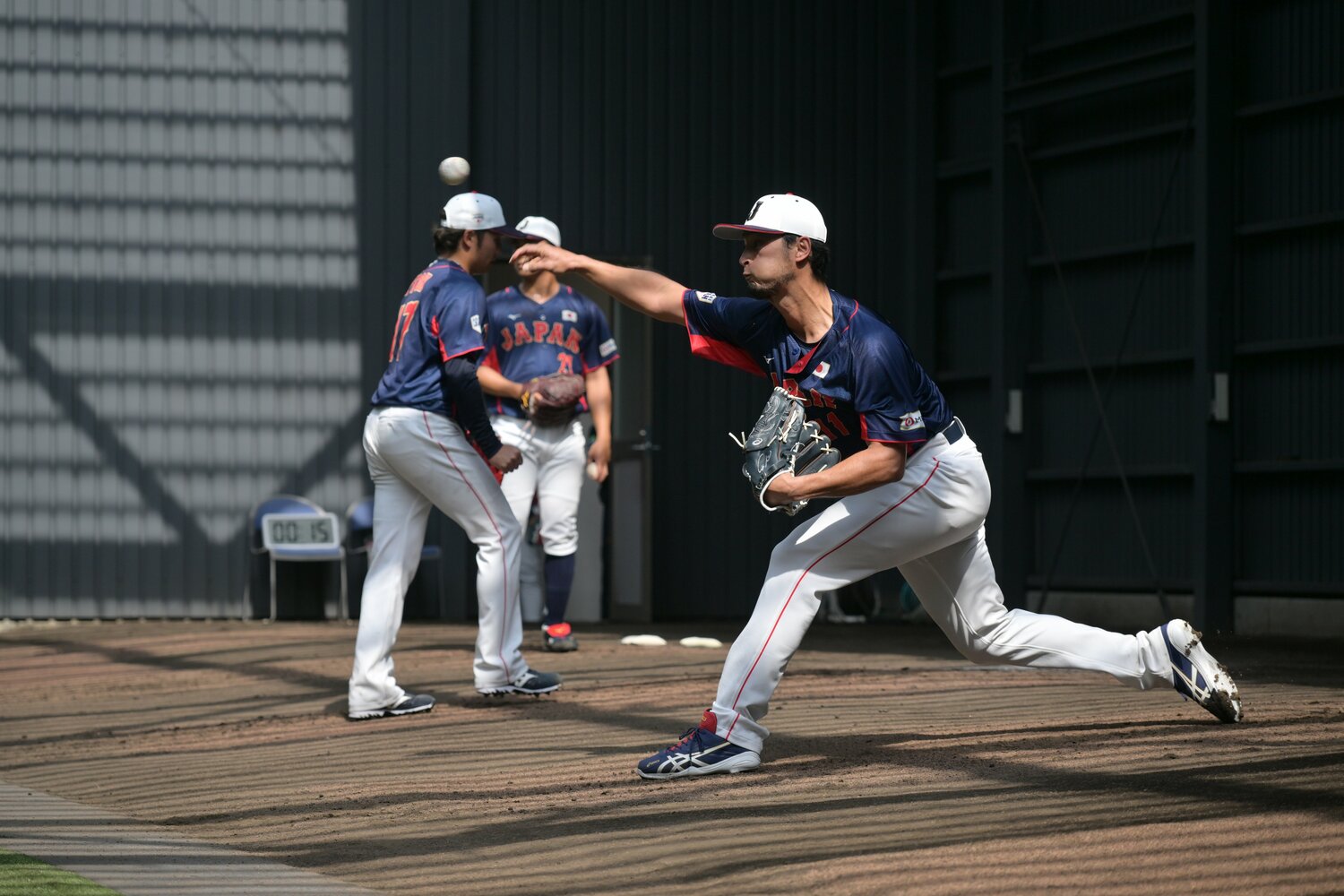 ダルビッシュのブルペン　©Hideki Sugiyama