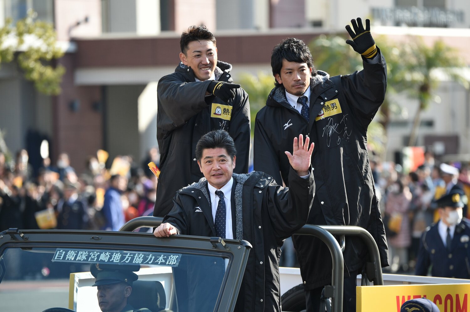 2015年、宮崎市でのソフトバンク春季キャンプ入りを歓迎するパレード ©Keiji Ishikawa