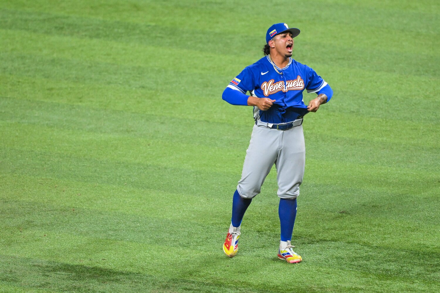 ロペス監督の交渉によってカブスから起用許可が得られたパレンシア。決勝の最終回を投げ、抑えた ©Nanae Suzuki