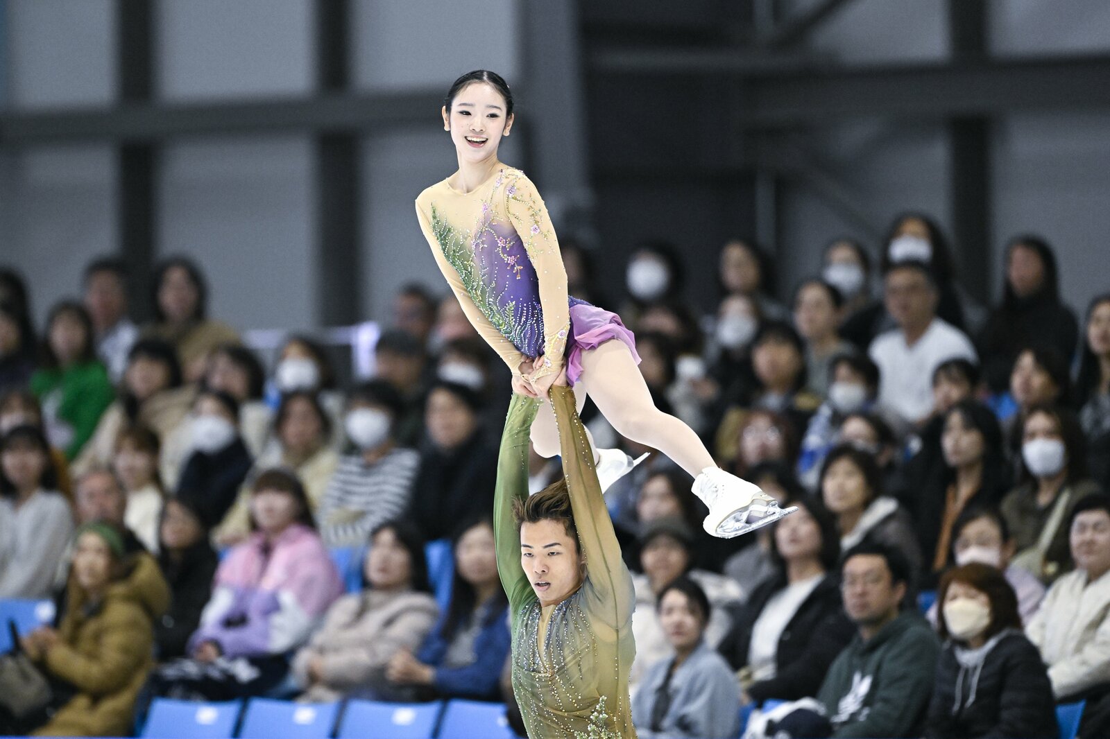 ペアの長岡柚奈、森口澄士組　©Asami Enomoto