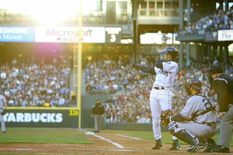 ヤンキース戦でバッターボックスに立つイチロー　©︎Naoya Sanuki
