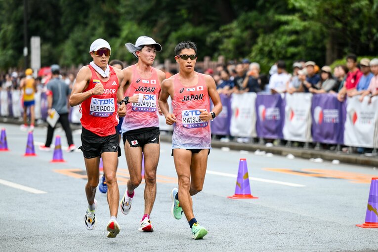 過酷な暑さの中で行われた競歩　©Nanae Suzuki