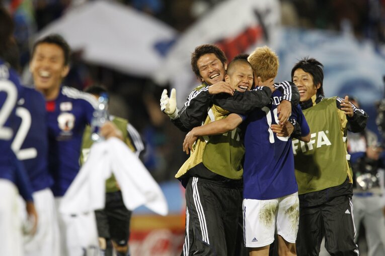 本田圭佑の決勝ゴールで勝利した南アフリカW杯のカメルーン戦　©JMPA