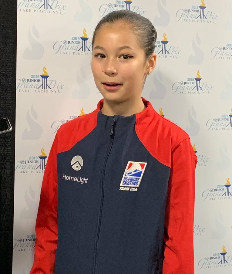 2019年当時のアリサ・リュウ。この大会で4ルッツとトリプルアクセルを降りた　©Akiko Tamura