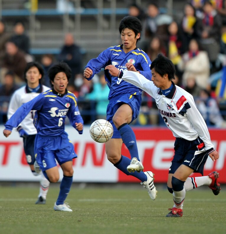 2009年1月の高校サッカー選手権。大迫率いる鹿児島城西高が滝川二高を6-2で破る。この試合後のロッカールームで「大迫、ハンパない」は生まれた　©JIJI PRESS