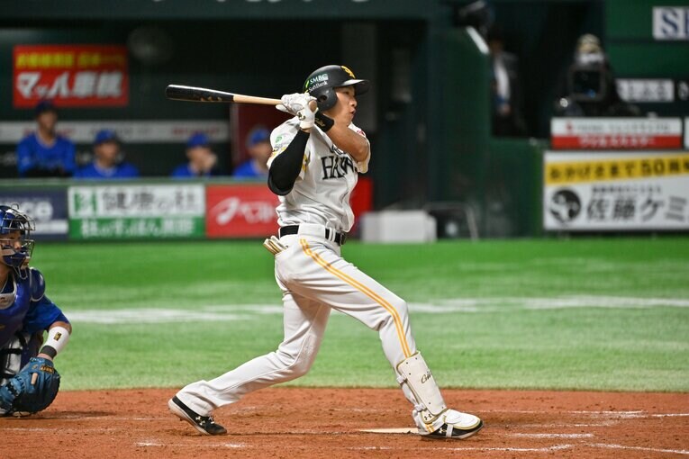 日本シリーズ第3戦、柳田悠岐は3安打を放つも初回以外は得点につながらなかった　©︎Hideki Sugiyama