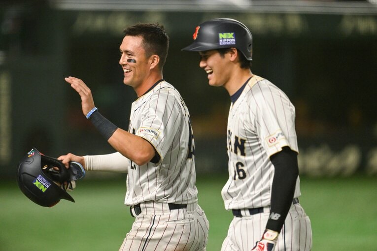 大谷と楽しそうなヌートバー　©Nanae Suzuki