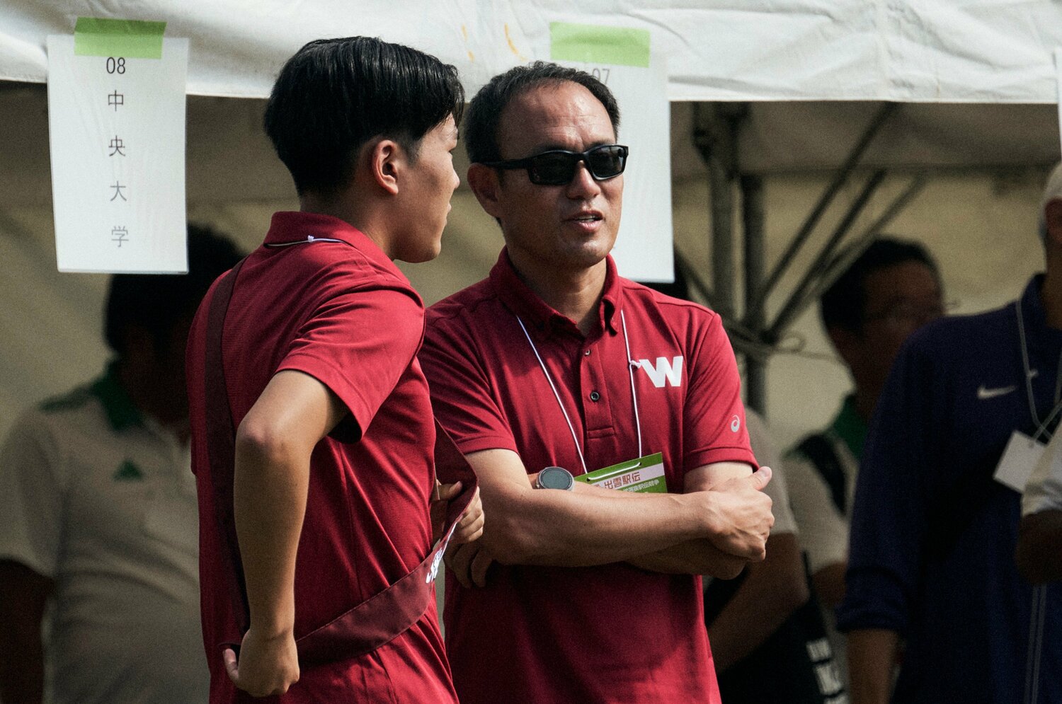 実に14年ぶりに出雲駅伝で3位以内となる2位に入った早稲田大の花田監督　©Yuki Suenaga