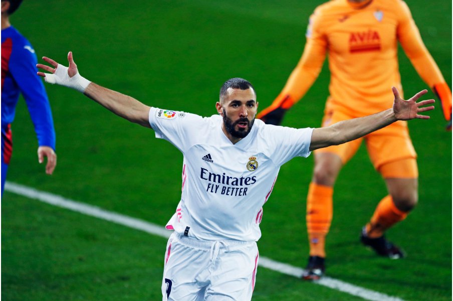 鮮やかな先制ゴールを挙げたベンゼマ