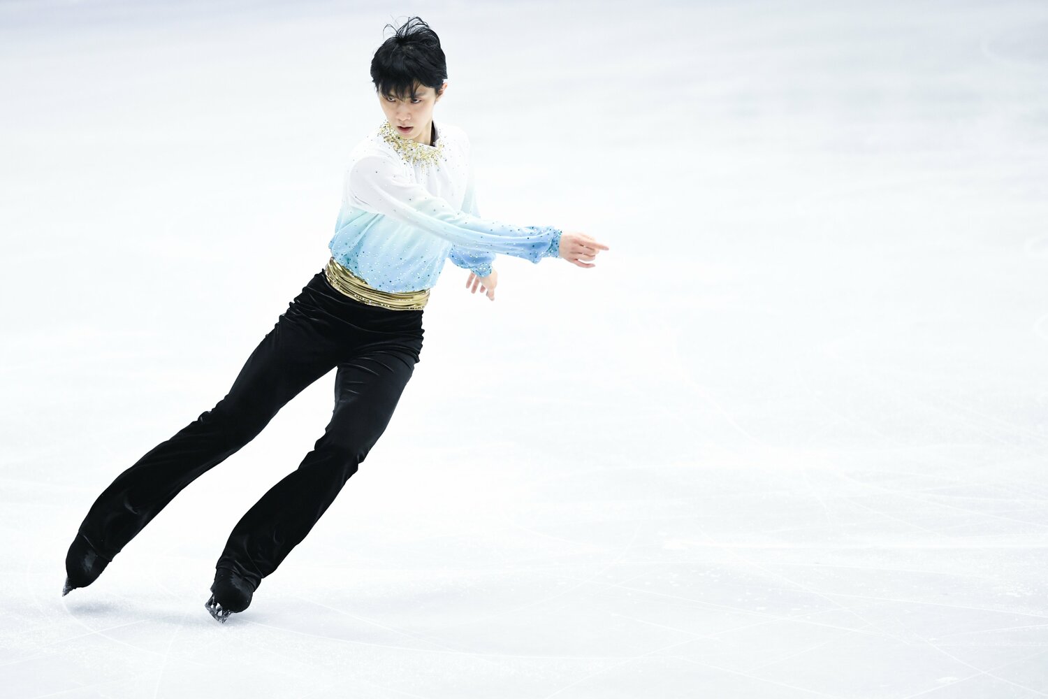 『バラード第1番』を演じる羽生。過去4シーズン、同プログラムで数々の名勝負・名演技を見せてきた　©Asami Enomoto