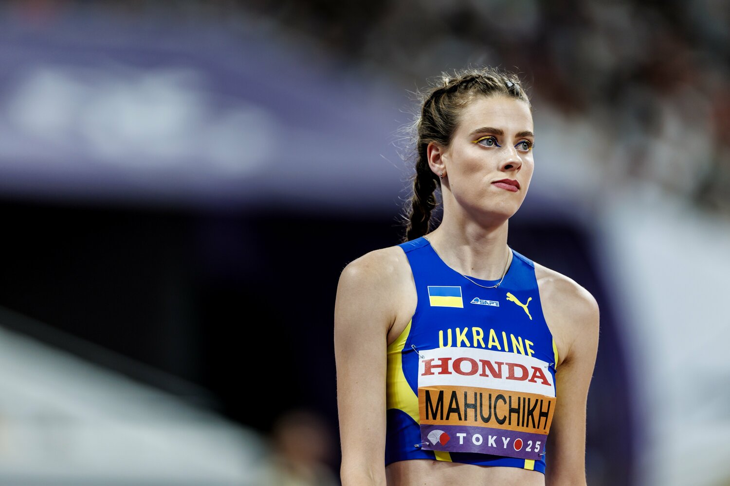 世界記録保持者であり今大会の優勝候補でもあったマフチク。降り始めた雨の影響か2mの1回目を失敗　©Kiichi Matsumoto