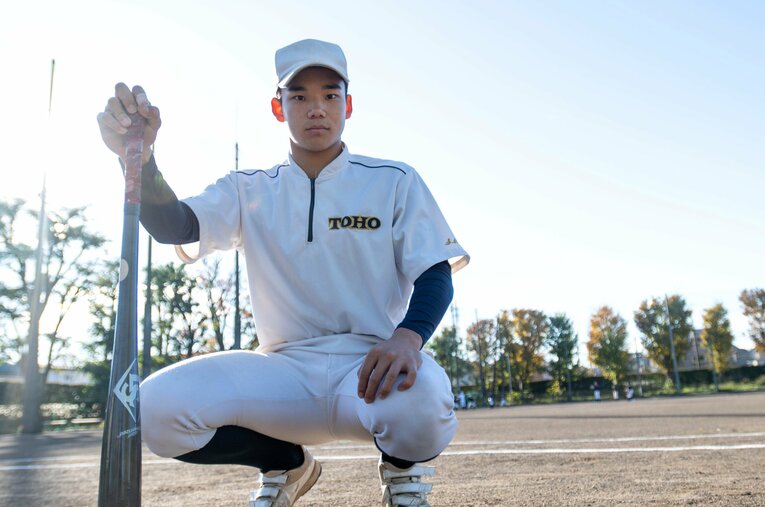 NPBのドラフト指名には断りを入れ、すでにMLBの複数球団からマイナー契約のオファーを受けているという森井翔太郎 ／ photograph by Takashi Shimizu