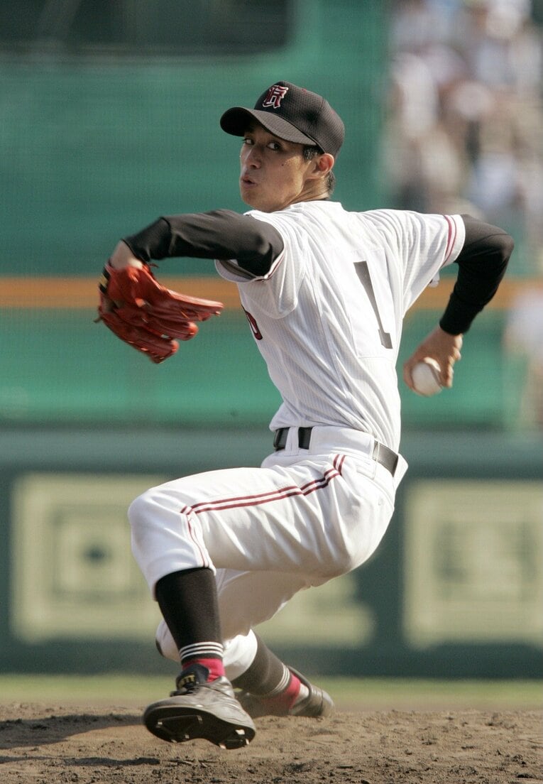 準々決勝で好投する広陵のエース・野村祐輔　©JIJI PRESS