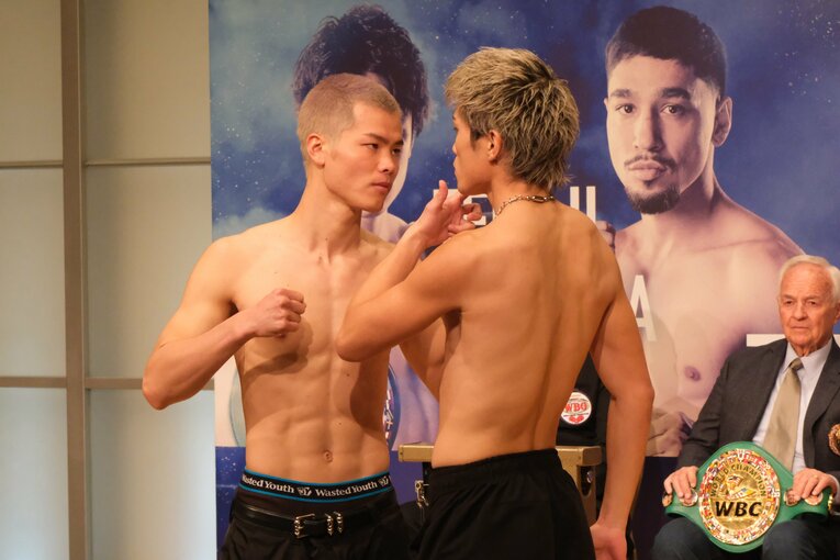 計量で与那覇を睨みつけたのも、那須川なりの覚悟の表れだった　©Norihiro Hashimoto