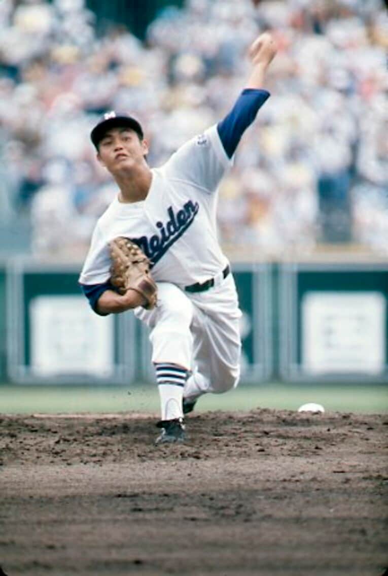 名古屋電気高（現愛工大名電）時代、1981年夏の甲子園。長崎西高戦でノーヒットノーラン達成　©Sports Graphic Number