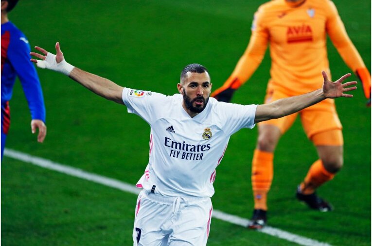 鮮やかな先制ゴールを挙げたベンゼマ