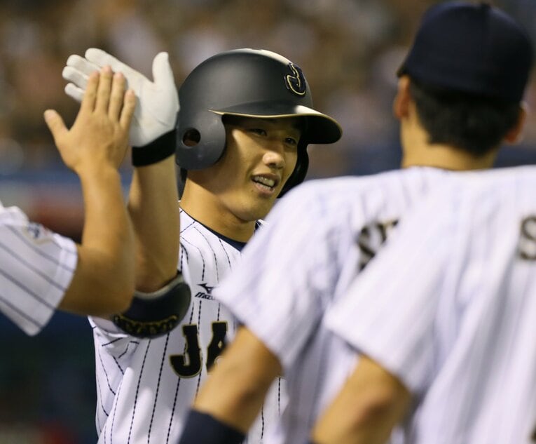 大学日本代表時代の吉田正尚　©JIJI PRESS