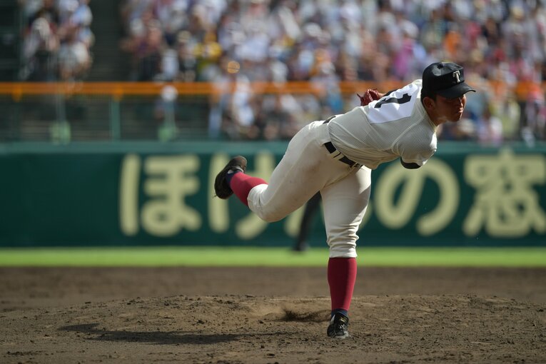 高校3年時の夏の甲子園での柿木。圧倒的な強さで春夏連覇を達成するなど、まさに大阪桐蔭の最強世代だった　©︎Hideki Sugiyama
