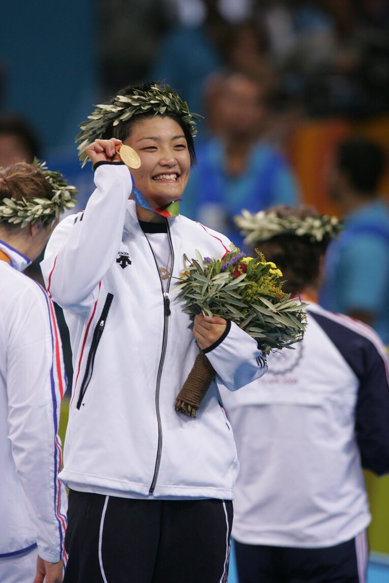 2004年アテネ五輪での伊調馨　©JMPA