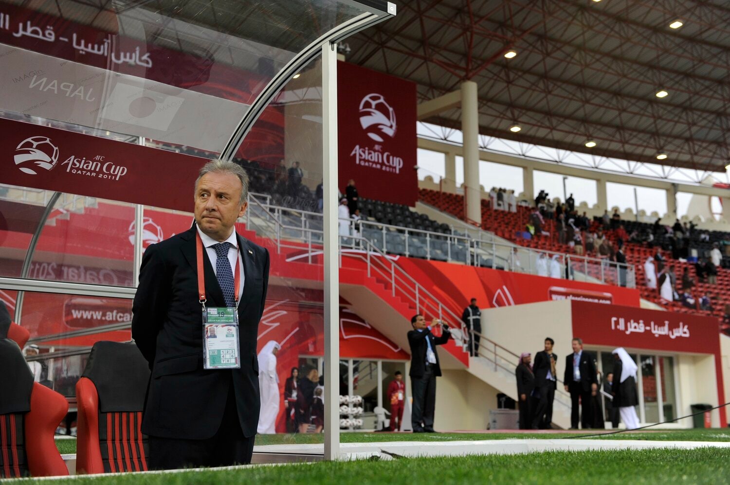 アジアカップで指揮をとるアルベルト・ザッケローニ　©Takuya Sugiyama