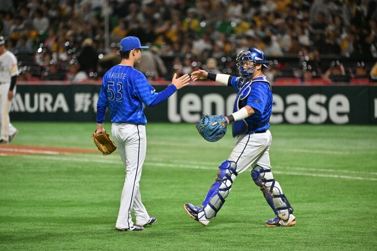 日本シリーズ第5戦、9回を締めくくった中川颯　©Hideki Sugiyama