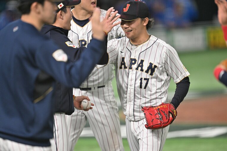 イタリア戦では大谷をリリーフしてピンチを救った　©︎Naoya Sanuki