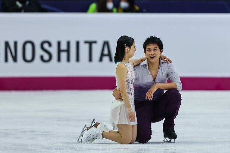 フリーの演技直後、しゃがみこむ木原　©Getty Images