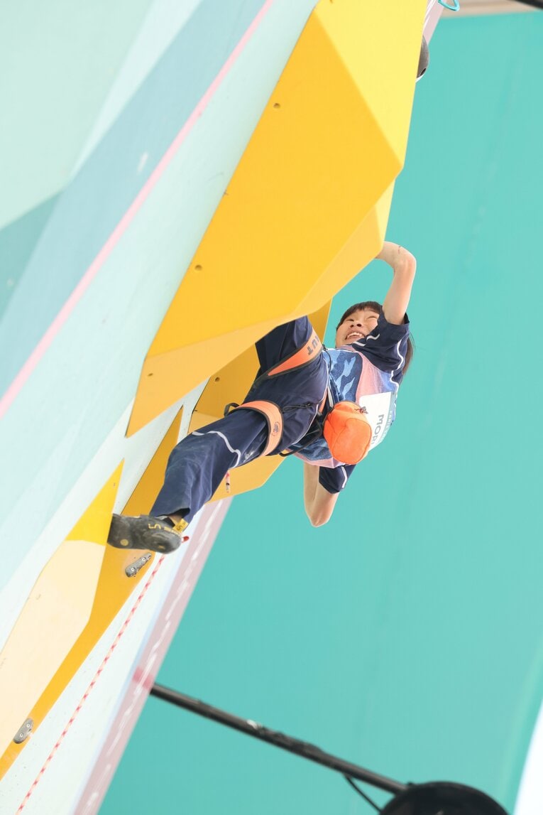スポーツクライミング女子複合準決勝の森秋彩　©Tetsuya Higashikawa/JMPA